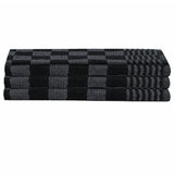 15 Piece Towel Set with Oven Gloves&Pot Holders Black Cotton 136296