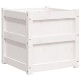 Garden Planter White 50x50x50 cm Solid Wood Pine 837416
