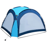 Party Tent with LED and 4 Sidewalls 3.6x3.6x2.3 m Blue 92236
