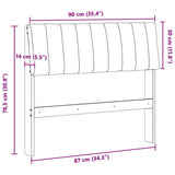 Upholstered Headboard Taupe 90 cm Solid Pine Wood 879252