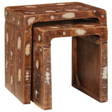 Nesting Tables 2 pcs Brown 46 x 40 x 46 cm Solid Reclaim Wood 4104560