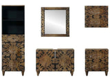Bathroom Furniture Set with Drawer 5 pcs Brown Solid Mango Wood 3310111