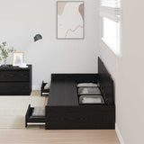 Bed Frame with Headboard Black Oak 90 x 200 cm Engineered Wood 3335230