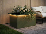 Garden Planter with LED Olive Green 40 x 60 x 40 cm Steel 8008146