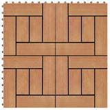 22 pcs Decking Tiles 30x30 cm 2 sqm WPC Teak Colour 277804