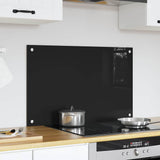 Kitchen Backsplash Black 80 x 50 cm Tempered Glass 42018036