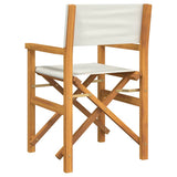 Folding Director's Chairs 2 pcs Cream Solid Wood Teak 4008512