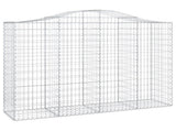 Arched Gabion Baskets 10 pcs 200x50x140/160 cm Galvanised Iron 3145690