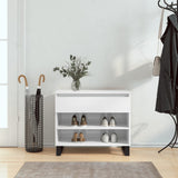 Shoe Cabinet High Gloss White 70x36x60 cm Engineered Wood 831446