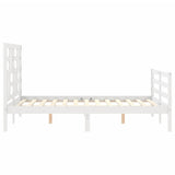 Bed Frame without Mattress White Small Double Solid Wood 3194867