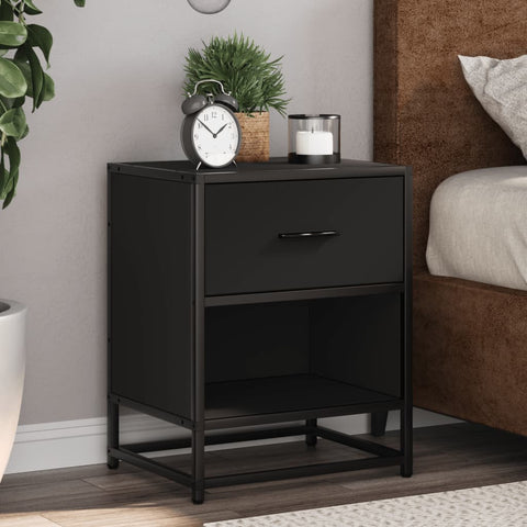 ZNTS Bedside Cabinet Black 40x31x50 cm Engineered Wood 848684