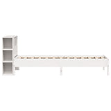 Bookcase Bed without Mattress White 100x200cm Solid Wood Pine 3322847