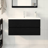 Bathroom Sink Cabinet Black Oak 90 x 39 x 62 cm Engineered Wood 3333146