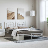 Metal Bed Frame without Mattress with Headboard White 183x213cm 353493