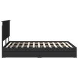 Storage Bed with Headboard Black 150 x 200 cm Engineered Wood 3411195