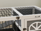 Wooden Rabbit Hutch, Guinea Pig Cage, with Removable Tray, Openable Roof, Grey T3398P375159