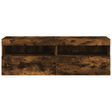TV Wall Cabinets with LED Lights 2 pcs Smoked Oak 60x30x40 cm 837192