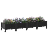 Garden Planter with Wheels Black 160 x 40 x 29 cm PP 3423129