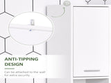 Bathroom Floor Storage Cabinet Slim Tallboy w/ Door Cupboard & Shelves For Living Room, Bedroom, T3398P344328