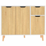 Sideboard White and Sonoma Oak 90x30x72 cm Engineered Wood 326818