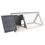 ZNTS Animal Rabbit Cage Grey Wood 170852