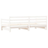 Daybed with Trundle without Mattress White 90x190 cm Single Solid Wood 836154