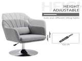 Swivel Linen Fabric Accent Chair for Living Room Contemporary Vanity Armchair with Adjustable Height T3398P344141