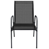 Garden Chair Set of 2 Black and anthracite Steel and Textilene 316817