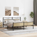 Metal Bed Frame without Mattress Sonoma Oak 183x213 cm 3325126