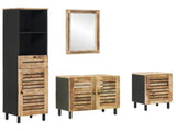 Bathroom Cabinet Set 4 pcs Natural Solid Mango Wood 3310167