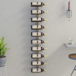 ZNTS Wall-mounted Wine Rack for 10 Bottles Gold Metal 340905