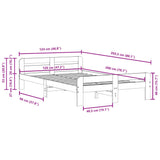Bed Frame without Mattress Wax Brown 120x200 cm Solid Wood Pine 855477