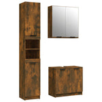 ZNTS 3 Piece Bathroom Cabinet Set Smoked Oak Engineered Wood 3115881