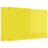 Kitchen Backsplash 2 pcs Yellow 90 x 60 cm Tempered Glass 3415478