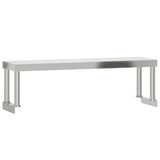 Kitchen Work Table with Overshelf 110x55x120 cm Stainless Steel 3208900