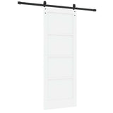 Sliding Door 78 x 202 cm Engineered Wood White and Black 3449883