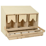 Chicken Laying Nest 3 Compartments 93x40x65 cm Solid Pine Wood 170655