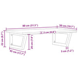 Basin Shelf Wall Mounted Steel and Solid Wood Oak 3302610
