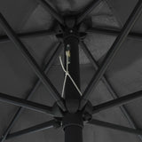 Garden Parasol with LED Lights and Aluminium Pole 270 cm Anthracite 47354