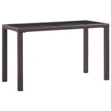 46447 Garden Table Brown 123x60x74 cm Poly Rattan