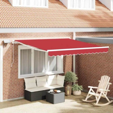 Retractable Awning with Manual Red 300 x 250 cm Fabric 3330142