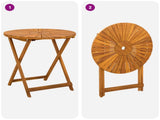 Folding Garden Table Natural 70 x 75 cm Solid Acacia Wood 42024979