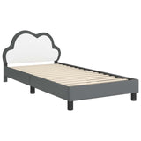 Children's Bed Frame with Headboard Light Grey 90 x 200 cm PU 42011187