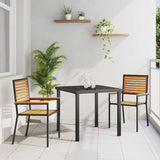 Garden Stacking Chairs 2 pcs Brown and Black 42006822