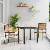 Garden Stacking Chairs 2 pcs Brown and Black 42006822