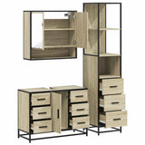 3 Piece Bathroom Furniture Set Sonoma Oak Engineered Wood 3301171
