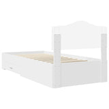 Bed Frame with Headboard White 70 x 190 cm Engineered Wood 3413256
