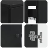 4 Piece Bathroom Cabinet Set BREDA Black Engineered Wood 3417964