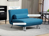 Single Linen-Look Sleeper Chair - Blue T3398P328303