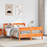 Bed Frame without Mattress Wax Brown 135x190 cm Solid Wood Pine 3306944